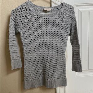 LOFT Light Gray Women's Crew Neck Sweater